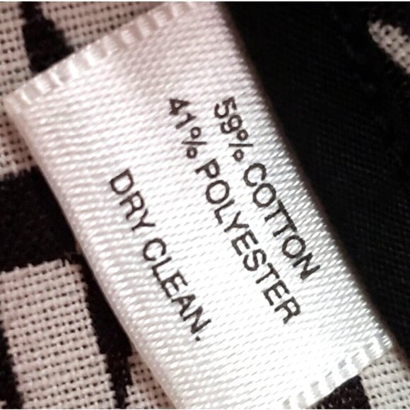 WHBM BLAZER 3/4 Sleeve Black & White Geometric Button Down Blazer Jacket - Picture 7 of 8